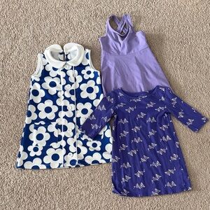 Charming Kids Dress Set in Blue and Purple